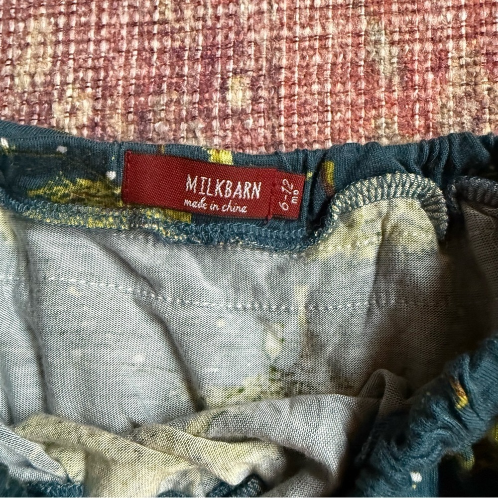 Milk barn Baby Bamboo Firefly Tree Ruffled Bloomers - Blue and Yellow - Picture 4 of 6